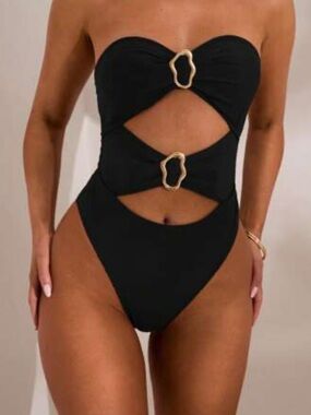 Unbranded black Cutout One-Piece Swimsuit SZ S